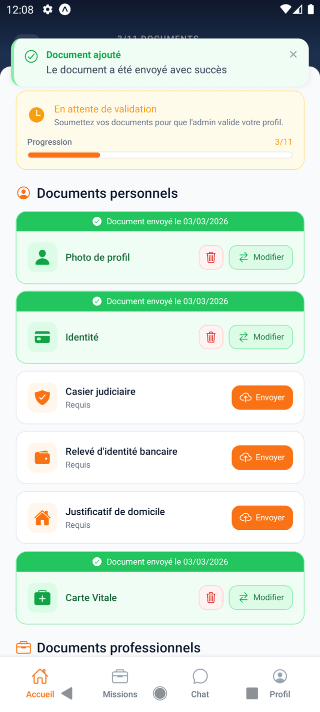 Documents envoyés