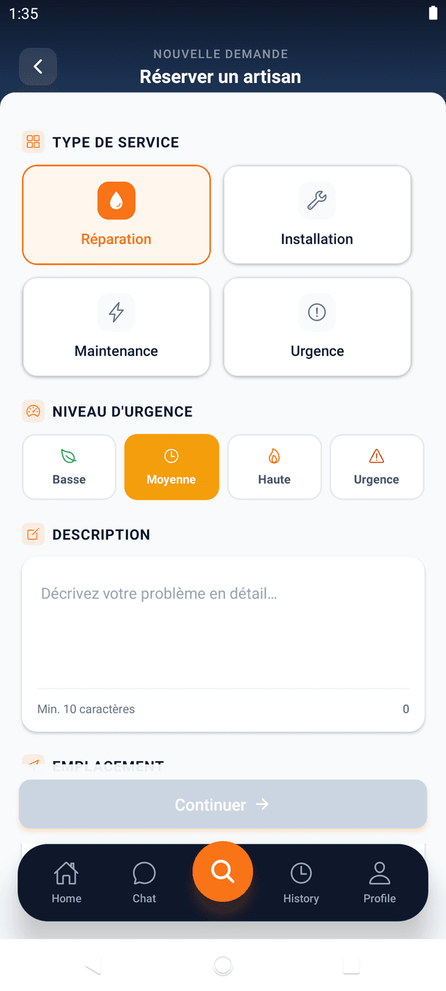Formulaire de demande
